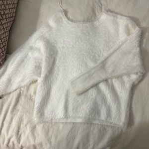 Fuzzy White Sweater